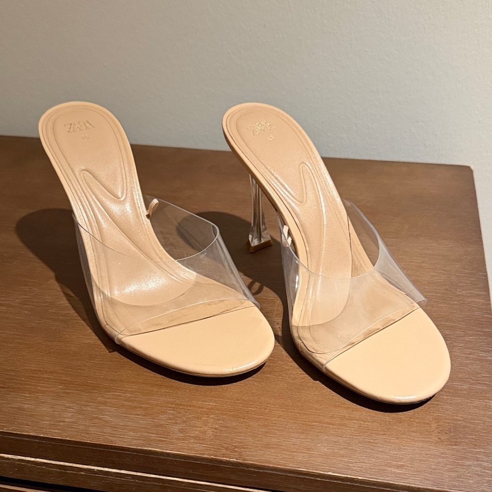 Zara Tan and Clear Women's Heels